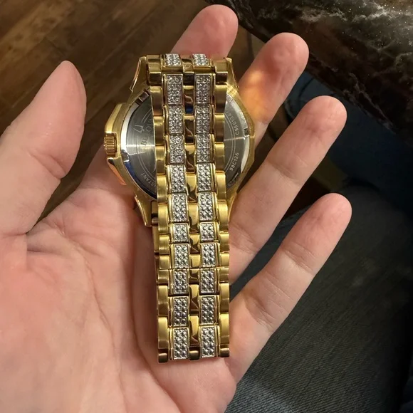 Bulova Gold Tone Crystal Men's Chronograph Watch - Picture 8 of 11